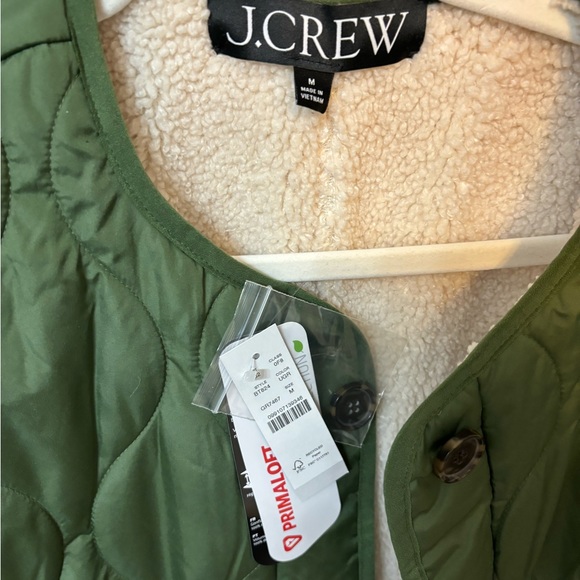 NWT J Crew Reversible Puffer Jacket with Primaloft in utility green - Picture 6 of 7